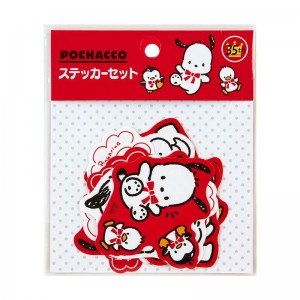 Sanrio Pochacco 10-pc (35th Anniversary Red Ribbon Series) Sanrio Characters Sticker Pack USA | IDOSB-4369