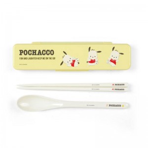 Sanrio Pochacco Everyday & Spoon Set Sanrio Characters Chopsticks USA | GROPK-3542