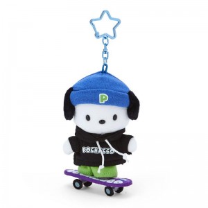 Sanrio Pochacco Plush Mascot (Sk8r Squad Series) Sanrio Characters Keychain USA | NMEYZ-1549