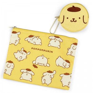 Sanrio Pompompurin 2-pc Zipper Set (Oshiri Puri Puri Purin Series) Sanrio Characters Pouch USA | USJBG-7250