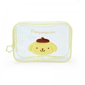 Sanrio Pompompurin Clear Grid Zipper Sanrio Characters Pouch USA | DOZJX-4356