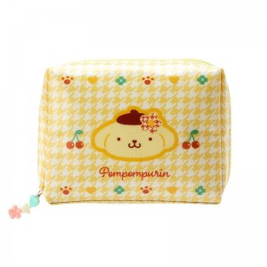 Sanrio Pompompurin Zipper (Floral Houndstooth Series) Bags Pouch USA | WMSQR-0836