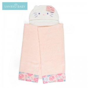 Sanrio Baby Hello Kitty Hooded Sanrio Characters Bath Wrap USA | OKAZN-8501