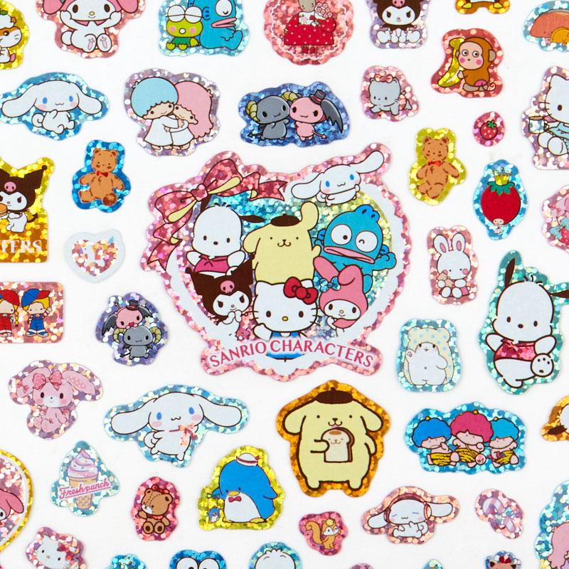 Sanrio 100-Piece Glitter Sticker Sheet Sanrio Characters Sticker Sheet  USA |  CSJQB-6847