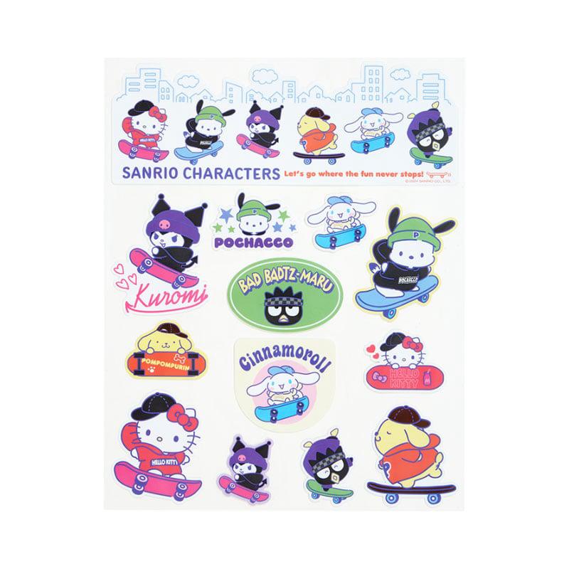 Sanrio 13-pc (Sk8r Squad Series) Sanrio Characters Sticker Sheet  USA |  BTKQV-1398