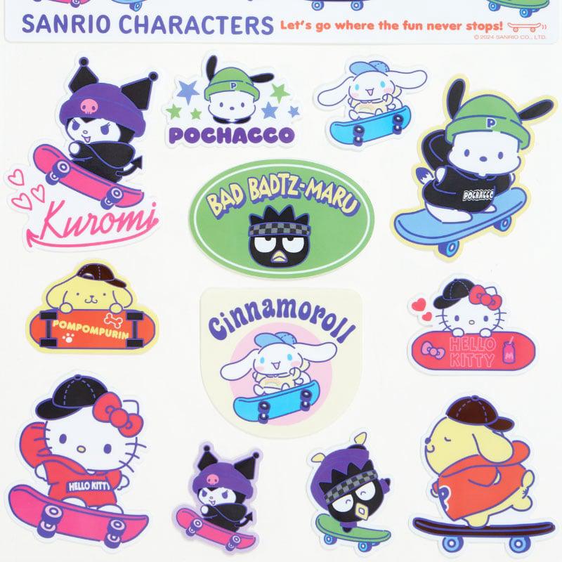 Sanrio 13-pc (Sk8r Squad Series) Sanrio Characters Sticker Sheet  USA |  BTKQV-1398