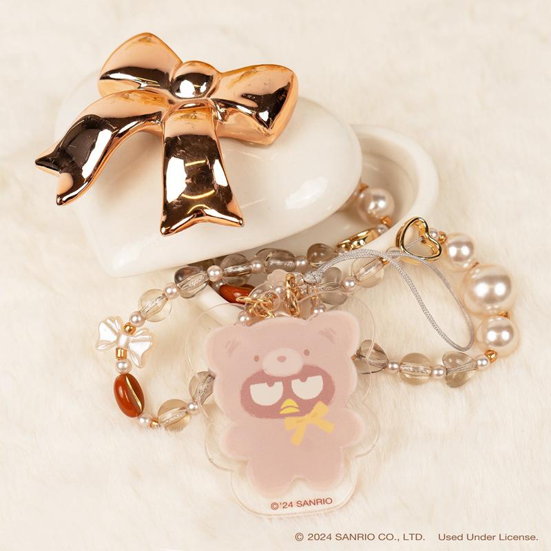 Sanrio Badtz-maru Latte Bear Beaded Charm Mobile Phone Sanrio Characters Wrist Straps  USA |  OVBXF-0154