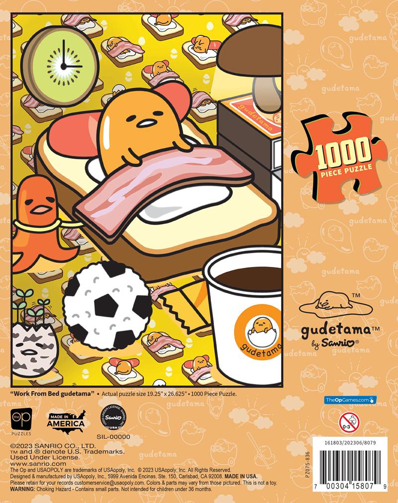 Sanrio Gudetama Work From Bed 1000-pc Sanrio Characters Puzzles  USA |  GXTBU-0423