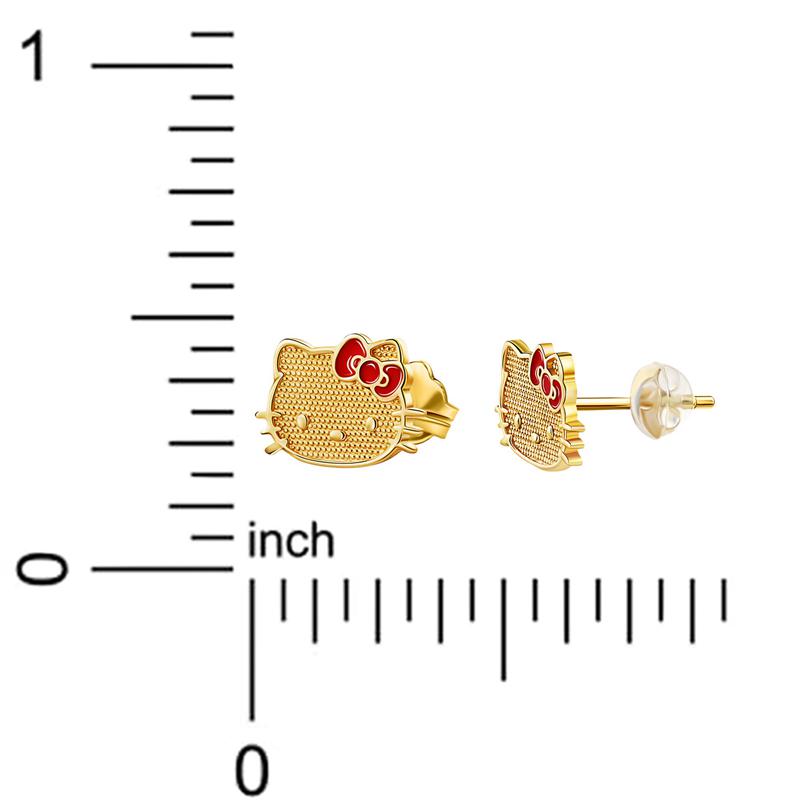 Sanrio Hello Kitty 10K Yellow Gold Stud With Enamel Bow Accessories Earrings  USA |  INBOW-0916