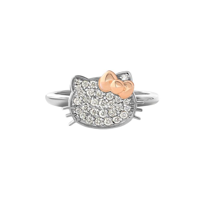 Sanrio Hello Kitty 14K White Gold Pavé Diamond (Size 7 Only) Sanrio Characters Ring  USA |  VPQBA-5938