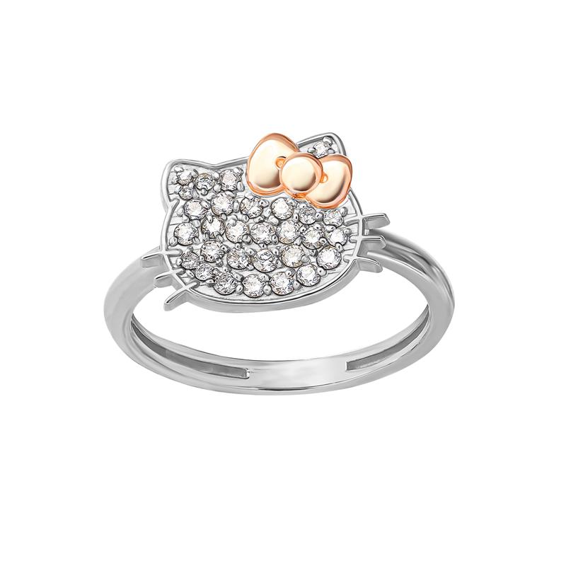 Sanrio Hello Kitty 14K White Gold Pavé Diamond (Size 7 Only) Sanrio Characters Ring  USA |  VPQBA-5938