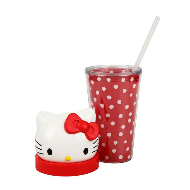 Sanrio Hello Kitty 3D Face Travel (Dots) Sanrio Characters Tumbler  USA |  BYGFT-1459