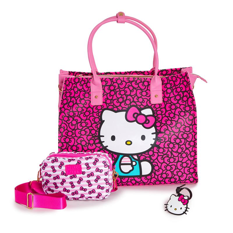 Sanrio Hello Kitty 3-pc All-Over Print Travel Set Bags Tote  USA |  VRESF-5860