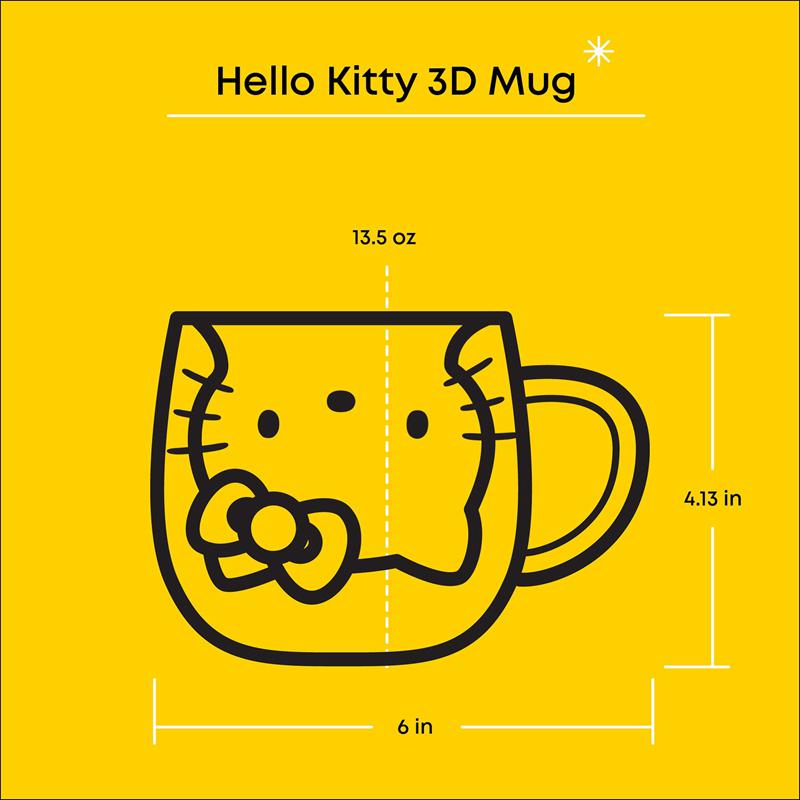 Sanrio Hello Kitty 50th Anniversary Limited Edition 3D Double Wall Sanrio Characters Mug  USA |  IAMJV-3709