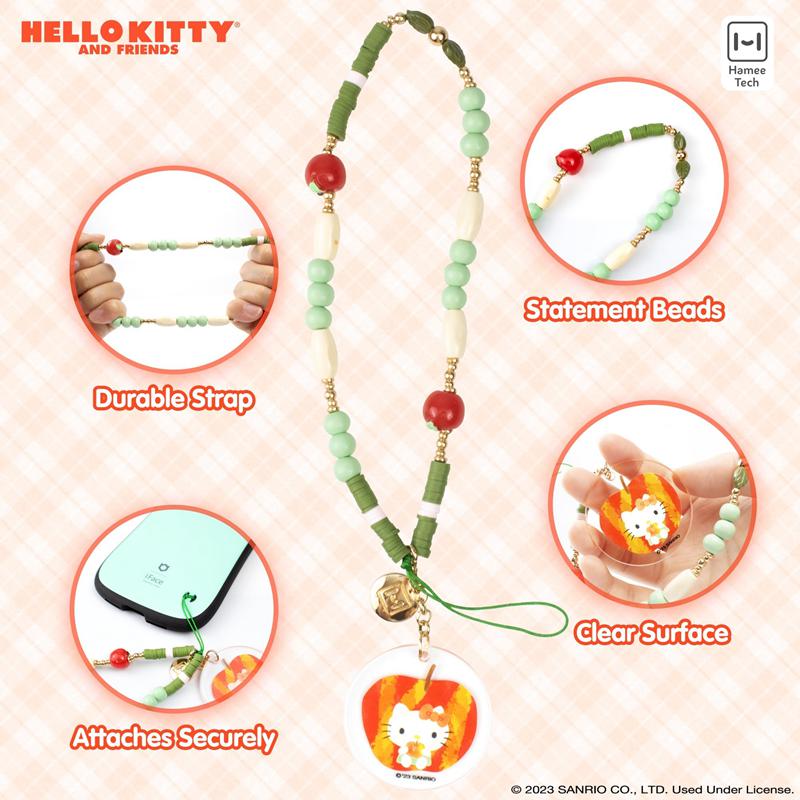 Sanrio Hello Kitty Apple Beaded Charm Mobile Phone Accessories Wrist Straps  USA |  CRWIB-2471