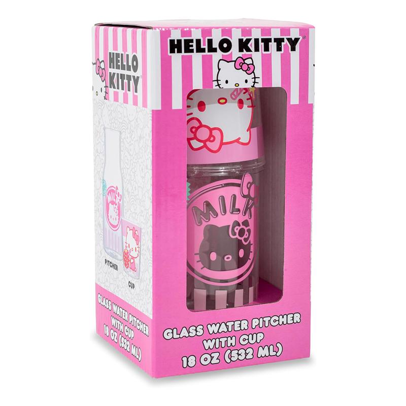 Sanrio Hello Kitty Carafe and Set (Strawberry Milk) Sanrio Characters Cups  USA |  XPGYR-5639