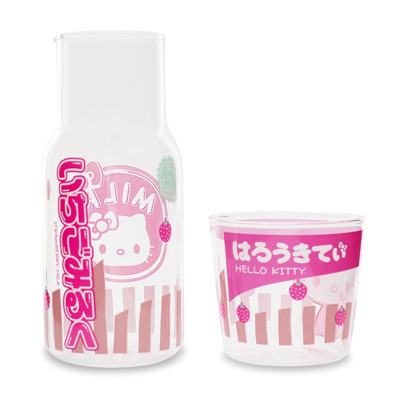 Sanrio Hello Kitty Carafe and Set (Strawberry Milk) Sanrio Characters Cups  USA |  XPGYR-5639