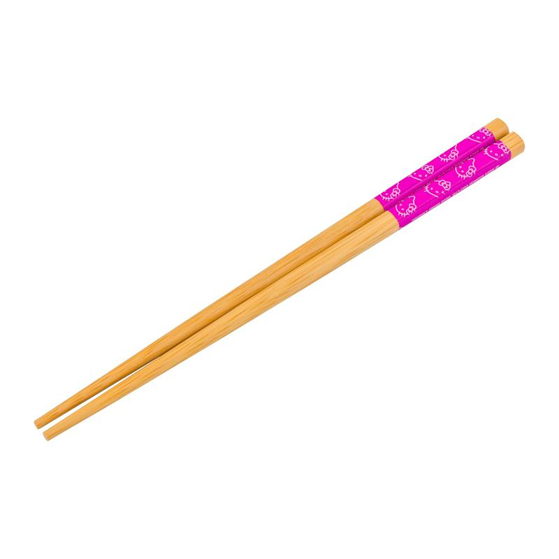 Sanrio Hello Kitty Ceramic Ramen Bowl and Chopstick Set (Pink Wave) Sanrio Characters Bowl  USA |  KDIQJ-5234