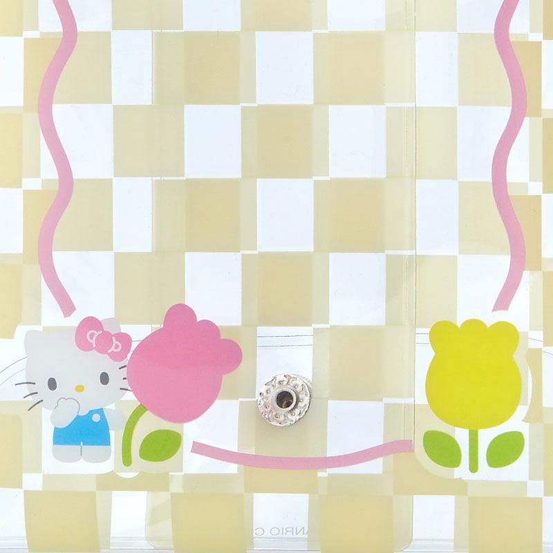 Sanrio Hello Kitty Clear Snap Mini (Pastel Check Series) Sanrio Characters Pouch  USA |  DKZCN-5190