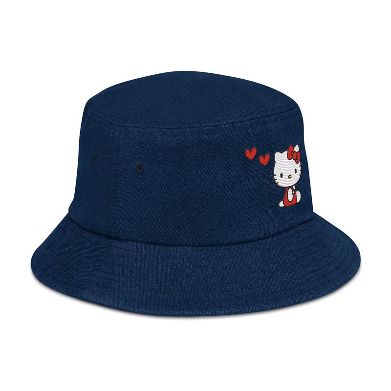 Sanrio Hello Kitty Embroidered Denim Accessories Bucket Hat  USA |  ACDIJ-9057