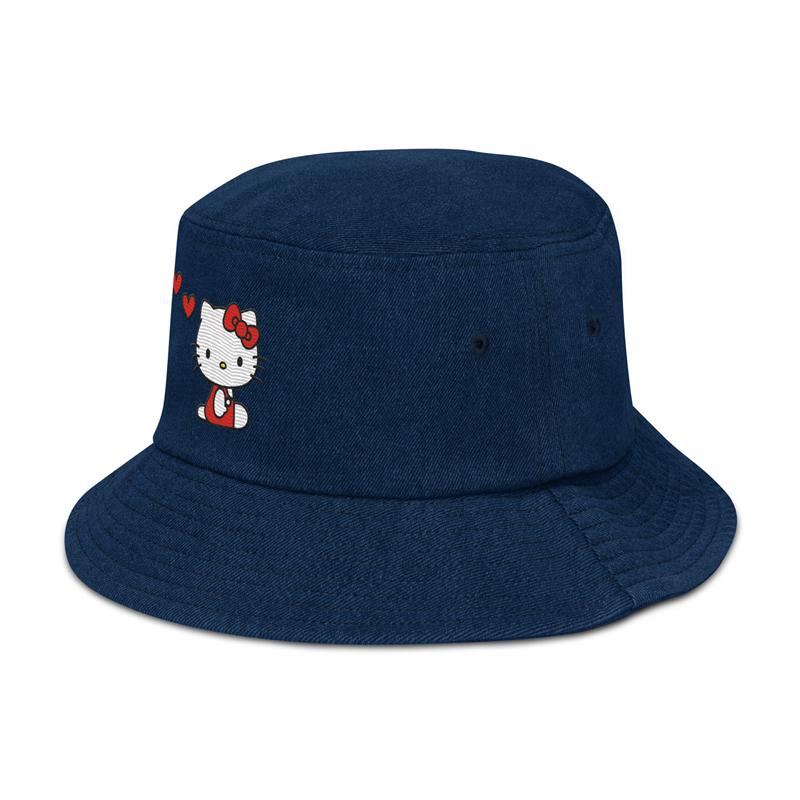 Sanrio Hello Kitty Embroidered Denim Accessories Bucket Hat  USA |  ACDIJ-9057