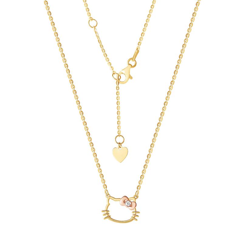 Sanrio Hello Kitty Gold Plated Silhouette Diamond Sanrio Characters Necklace  USA |  JXCTY-8601