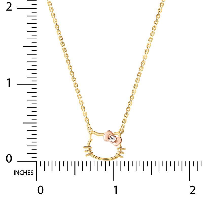 Sanrio Hello Kitty Gold Plated Silhouette Diamond Sanrio Characters Necklace  USA |  JXCTY-8601