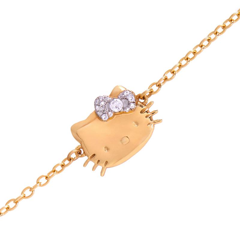 Sanrio Hello Kitty Gold Plated Sparkle Bow Sanrio Characters Bracelet  USA |  ETHVY-3781