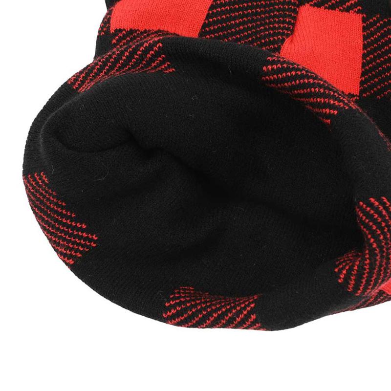 Sanrio Hello Kitty Knit Red Plaid Sanrio Characters Beanie  USA |  QASYJ-9684