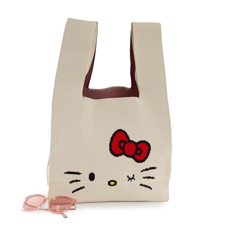 Sanrio Hello Kitty Knit (White) Sanrio Characters Shopper Bag  USA |  HFDIQ-0564