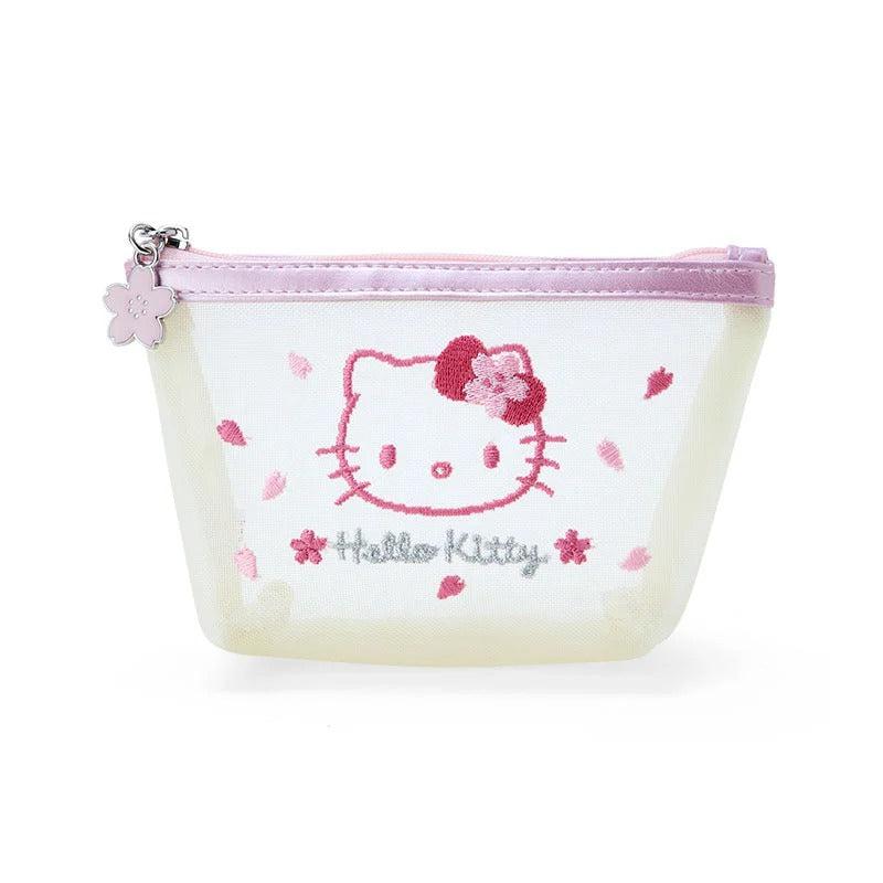 Sanrio Hello Kitty Mesh Zipper (Pink Sakura Series) Sanrio Characters Pouch  USA |  CBPWI-3870