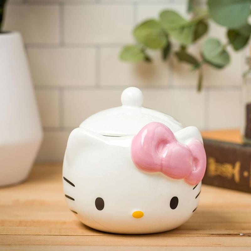 Sanrio Hello Kitty Pink Bow Ceramic Storage Jar Sanrio Characters Storage Jar  USA |  OFNVW-1629