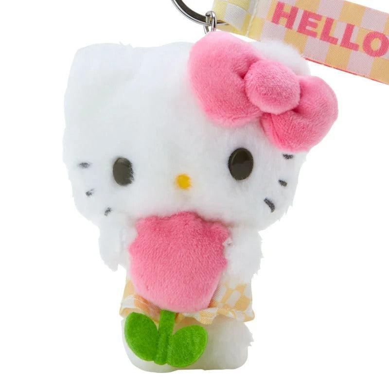 Sanrio Hello Kitty Plush Mascot (Pastel Check Series) Sanrio Characters Keychain  USA |  OMCJR-5306