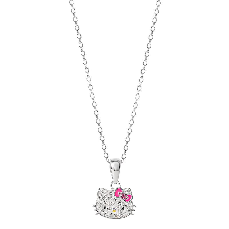 Sanrio Hello Kitty Sterling Silver Crystal Accessories Necklace  USA |  VQRCL-5798