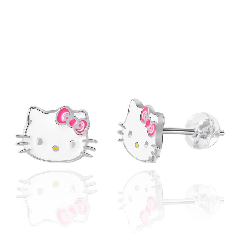 Sanrio Hello Kitty Sterling Silver Enamel Stud Sanrio Characters Earrings  USA |  UEFNX-1308