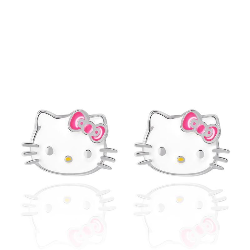 Sanrio Hello Kitty Sterling Silver Enamel Stud Sanrio Characters Earrings  USA |  UEFNX-1308