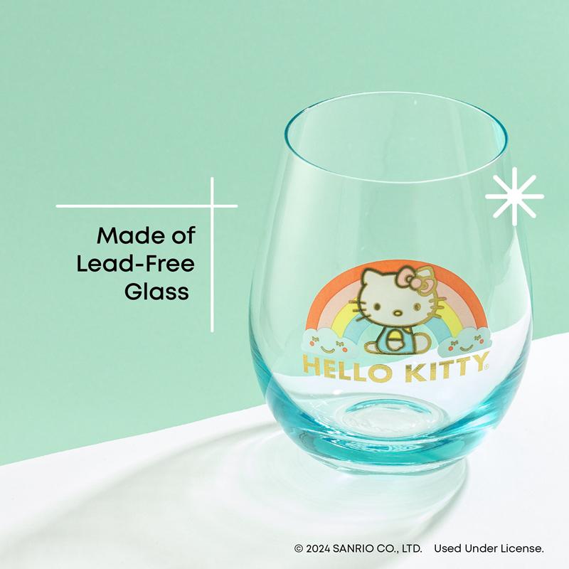 Sanrio Hello Kitty Sweet Rainbow Stemless (Set of 4) Sanrio Characters Glasses  USA |  YIKAO-0873