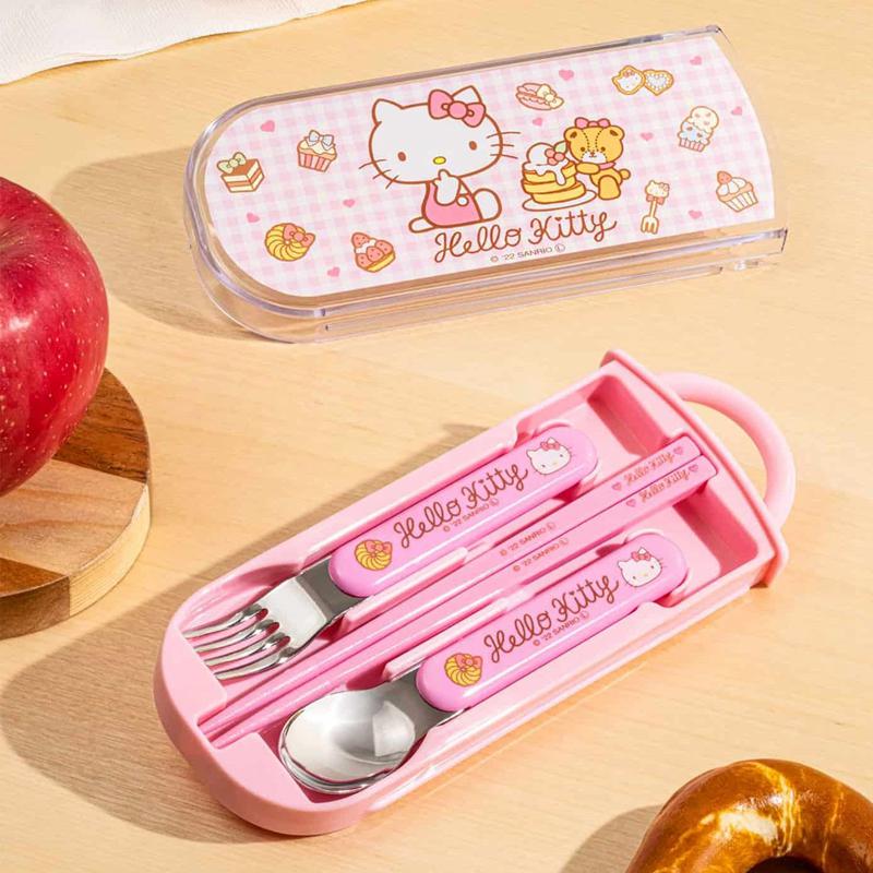 Sanrio Hello Kitty Utensil Set Trio Sanrio Characters Set Trio  USA |  GUCAP-4567