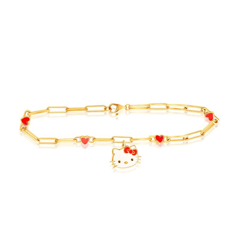 Sanrio Hello Kitty Yellow Gold Paperclip Accessories Bracelet  USA |  TQXNV-0289