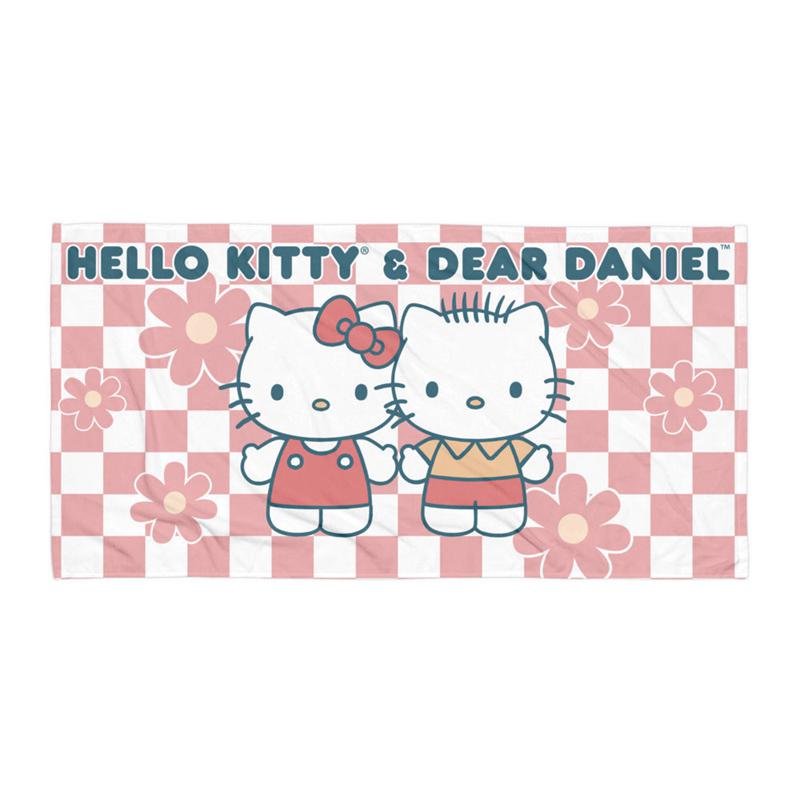 Sanrio Hello Kitty & Dear Daniel Checkerboard Beach Towel Sanrio Characters Towel  USA |  TQPGZ-2681