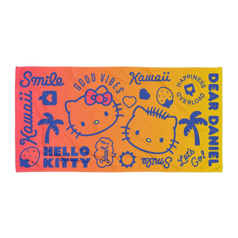 Sanrio Hello Kitty & Dear Daniel Good Vibes Beach Towel Sanrio Characters Towel  USA |  XIMNV-3196