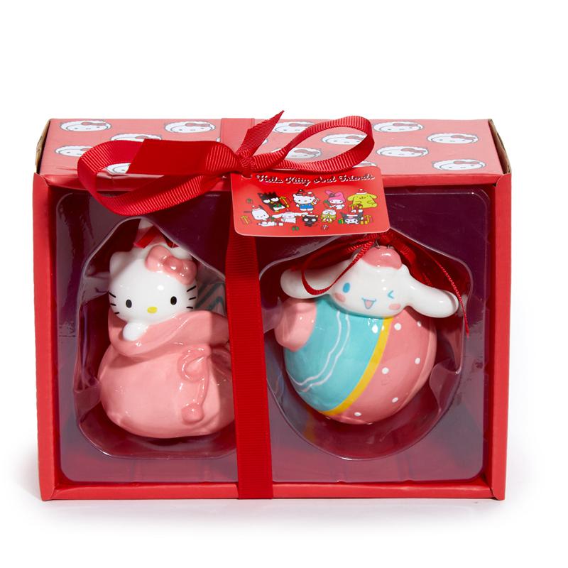 Sanrio Hello Kitty and Cinnamoroll 2-pc Holiday Ceramic Set (Pastel Sanrio Characters Ornament  USA |  MWTEK-5604