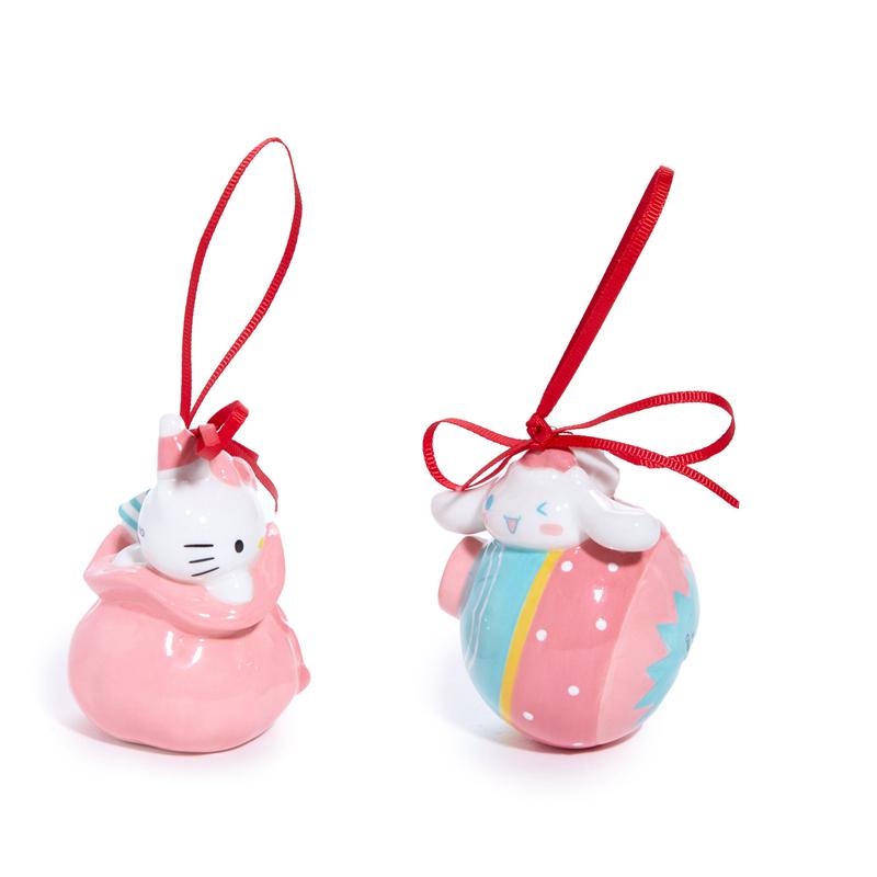 Sanrio Hello Kitty and Cinnamoroll 2-pc Holiday Ceramic Set (Pastel Sanrio Characters Ornament  USA |  MWTEK-5604