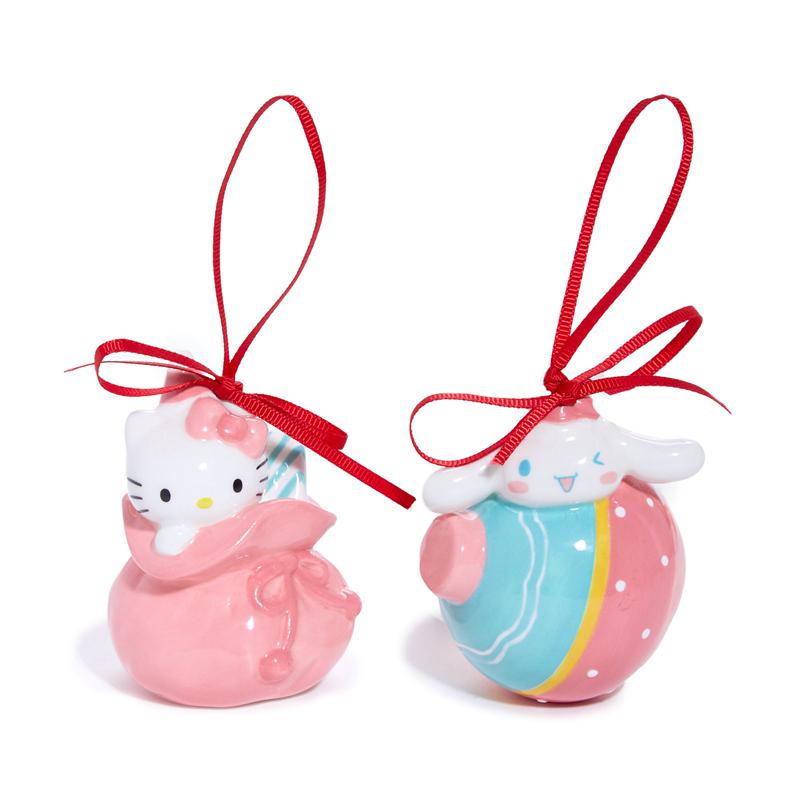 Sanrio Hello Kitty and Cinnamoroll 2-pc Holiday Ceramic Set (Pastel Sanrio Characters Ornament  USA |  MWTEK-5604