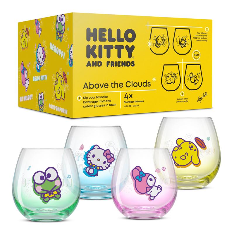 Sanrio Hello Kitty and Friends Above the Clouds Stemless (Set of 4) Sanrio Characters Glasses  USA |  RKXMI-7350