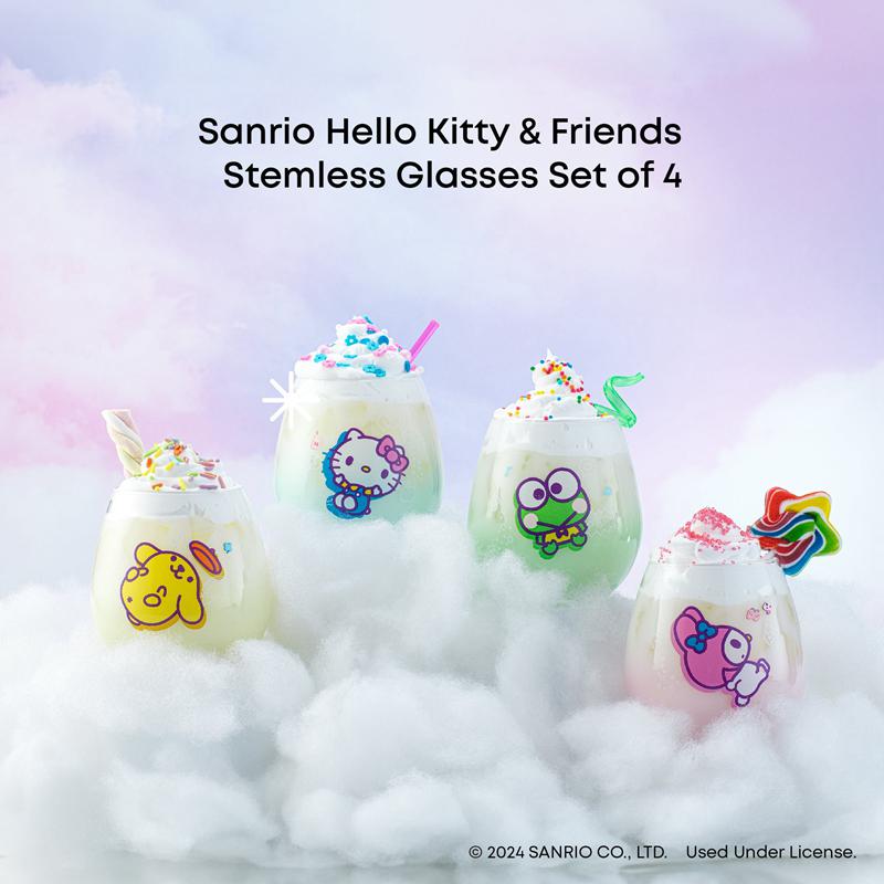 Sanrio Hello Kitty and Friends Above the Clouds Stemless (Set of 4) Sanrio Characters Glasses  USA |  RKXMI-7350