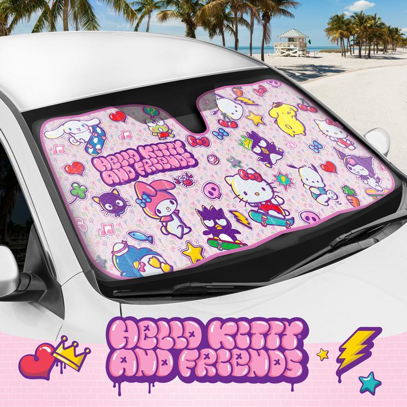 Sanrio Hello Kitty and Friends Car (Kawaii Fun) Sanrio Characters Sun Shade  USA |  JZHPL-0357