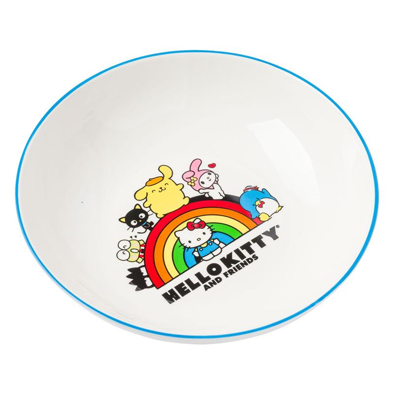 Sanrio Hello Kitty and Friends Ceramic Dinner Bowl (Rainbow Parade) Sanrio Characters Bowl  USA |  AQCDK-5431