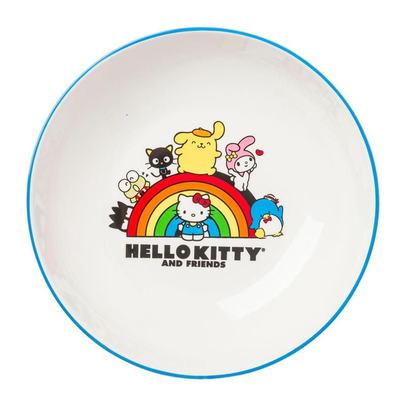 Sanrio Hello Kitty and Friends Ceramic Dinner Bowl (Rainbow Parade) Sanrio Characters Bowl  USA |  AQCDK-5431