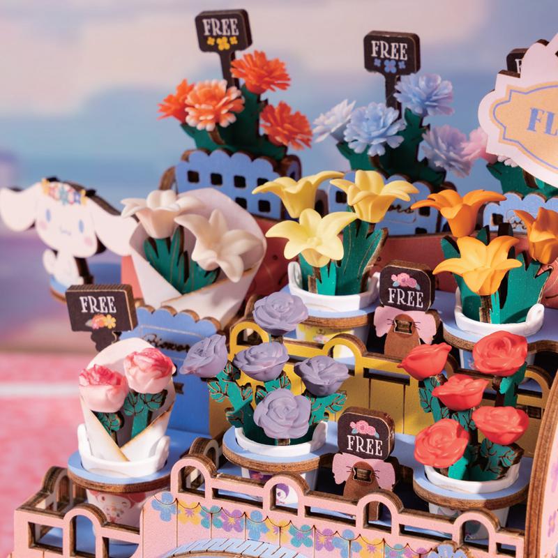 Sanrio Hello Kitty and Friends Flower Cart 3D Wooden Sanrio Characters Puzzles  USA |  JULMG-5804